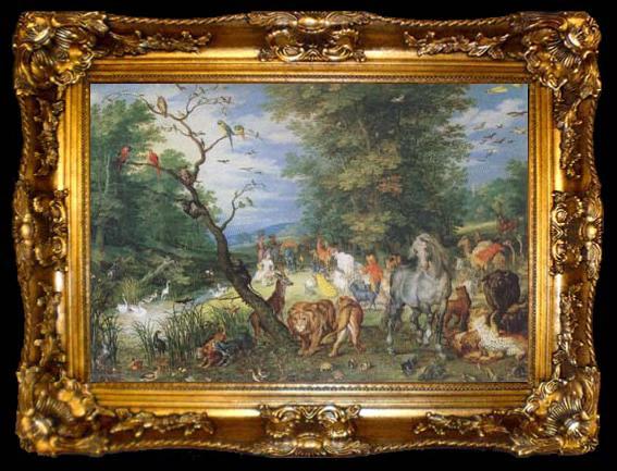 framed  BRUEGHEL, Jan the Elder The Animals entering thte Ark (mk08), ta009-2